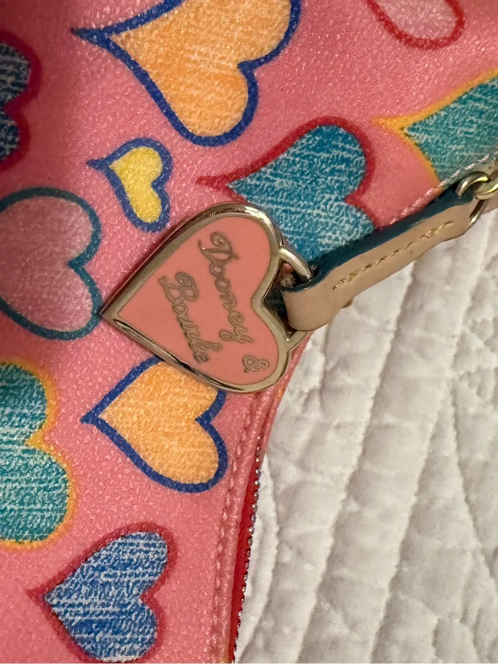 Dooney & Bourke Pink Multi-Heart Shoulder Bag
